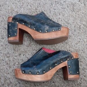 Bed Stu Deva Leather Platform Mule Sandals Size 11